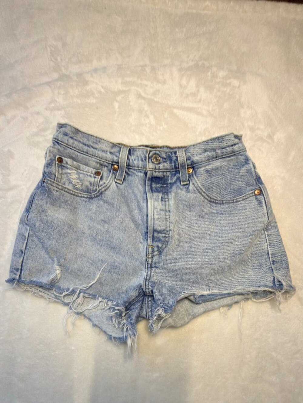 Levi's 501 Original High Rise Cutoff Denim Shorts Light Wash - W27